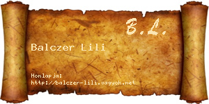 Balczer Lili névjegykártya