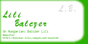 lili balczer business card